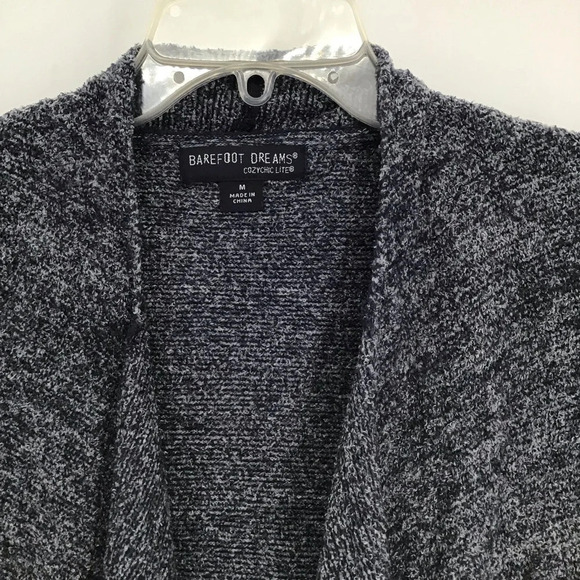 Barefoot Dreams Women’s Calypso Wrap Sweater Soft Cozy Warm Blue/Grey Size M - Picture 3 of 6